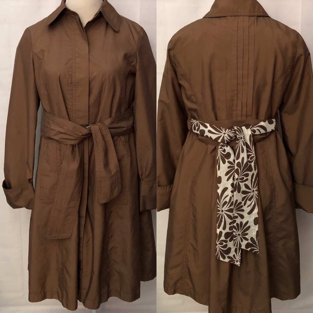 Zara Lightweight Trench Coat. Brown. Size Small